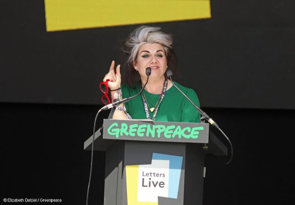 Caitlin Moran BBC Letters Live on the Greenpeace Stage at Glastonbury