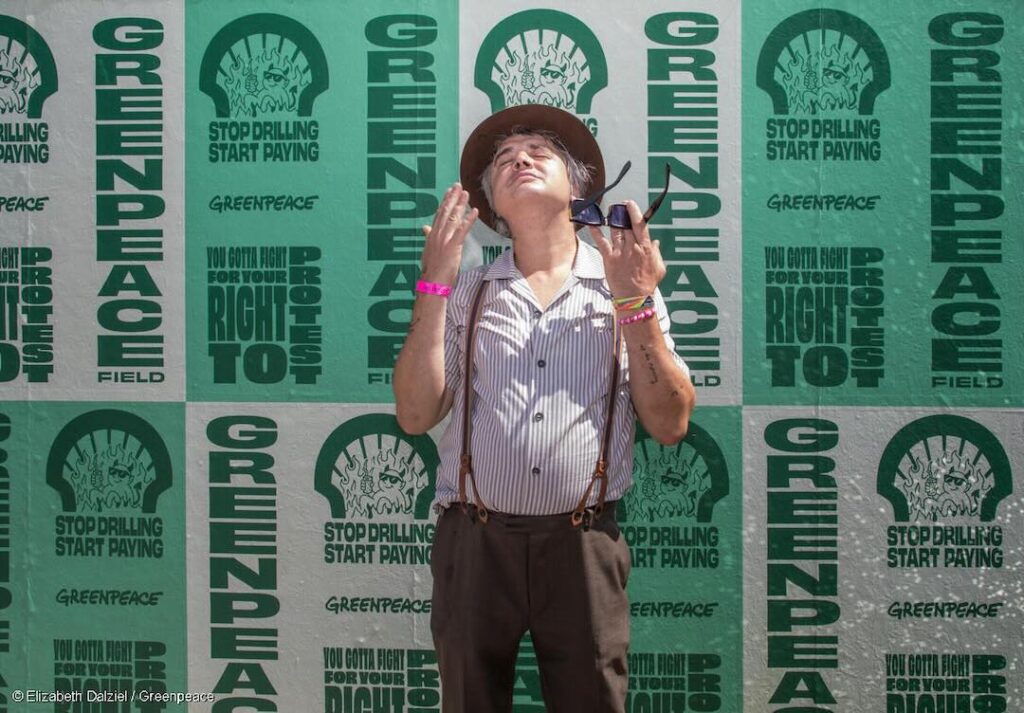 Peter Doherty on the Greenpeace stage at Glastonbury 2025