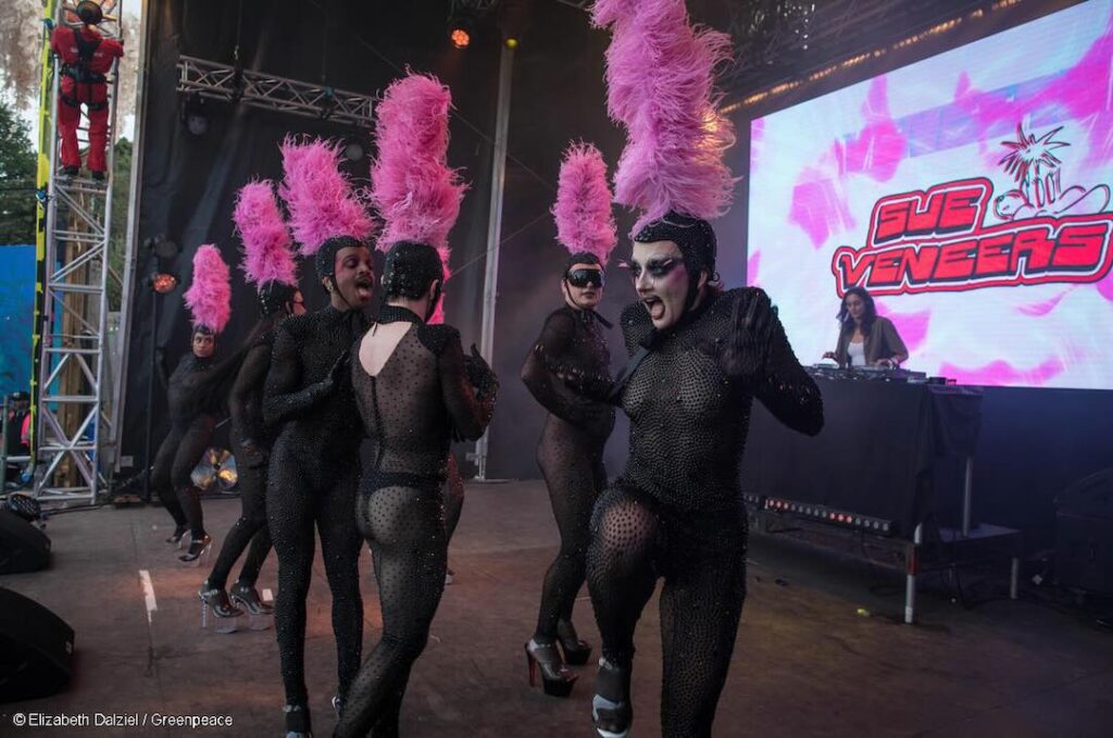 Sue Veneers on the Greenpeace Stage at Glastonbury 2025